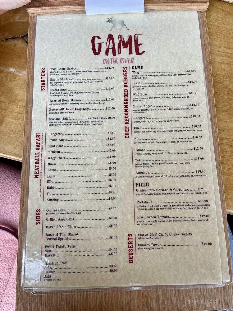 Game On the River - Jeffersonville, IN menu_pic