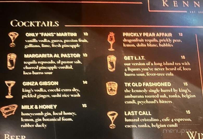 The Kennedy - Knoxville, TN menu_pic