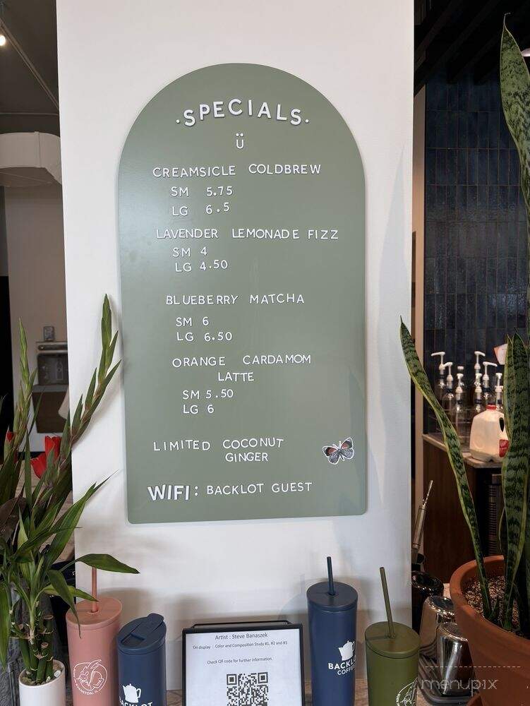 Backlot Coffee - Chicago, IL menu_pic