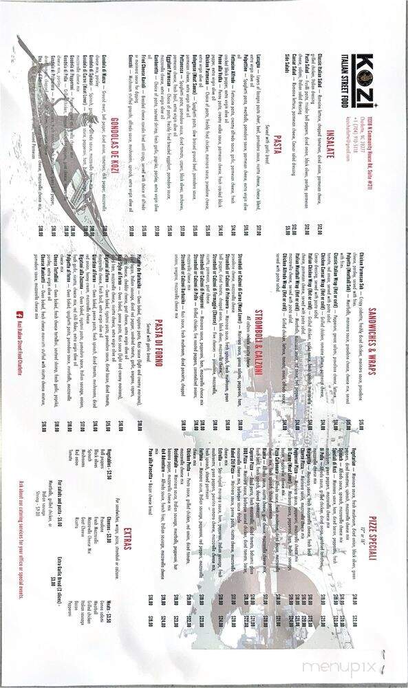 Kozi Italian Street Food - Charlotte, NC menu_pic