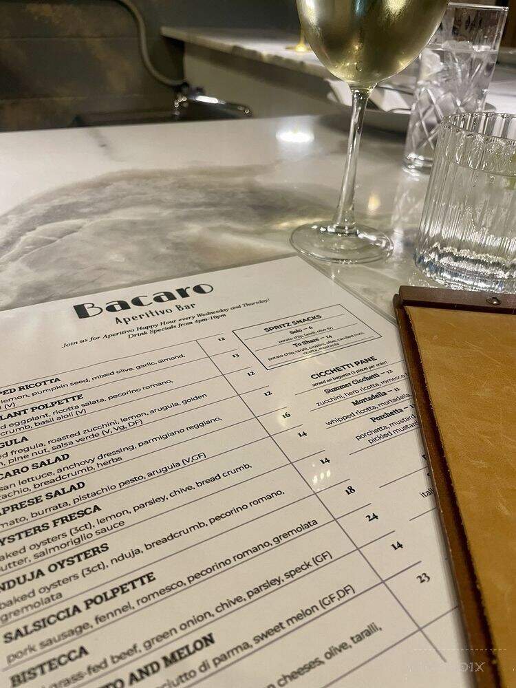 Bacaro - St. Peters, MO menu_pic