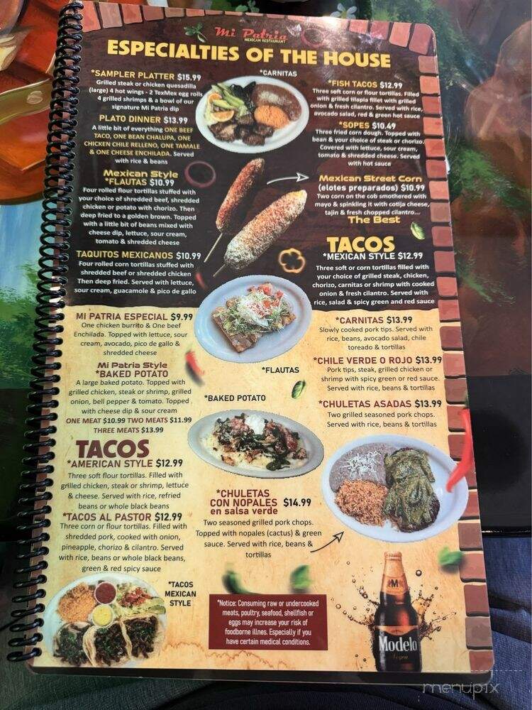 Mi patria Mexican Restaurant - Murfreesboro, TN menu_pic