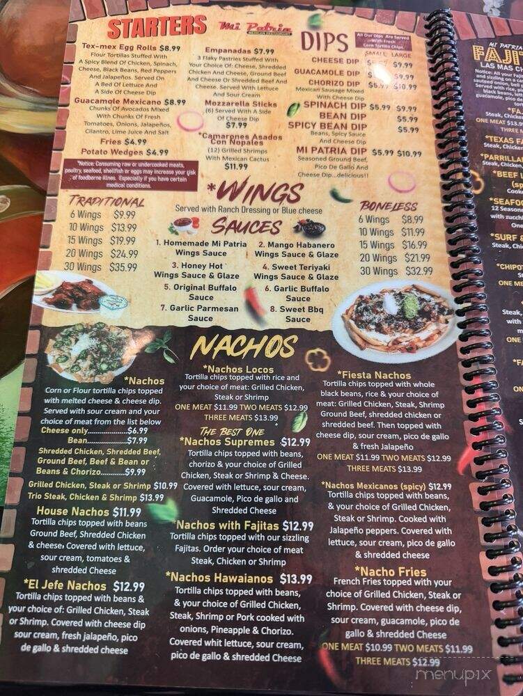 Mi patria Mexican Restaurant - Murfreesboro, TN menu_pic