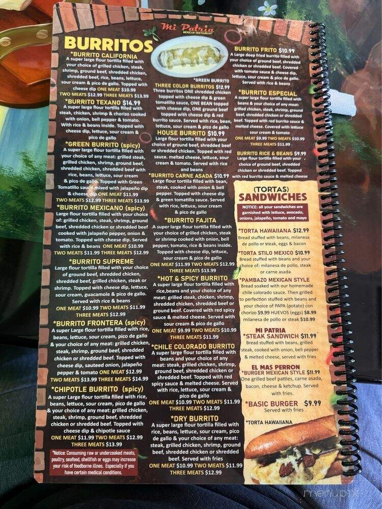 Mi patria Mexican Restaurant - Murfreesboro, TN menu_pic