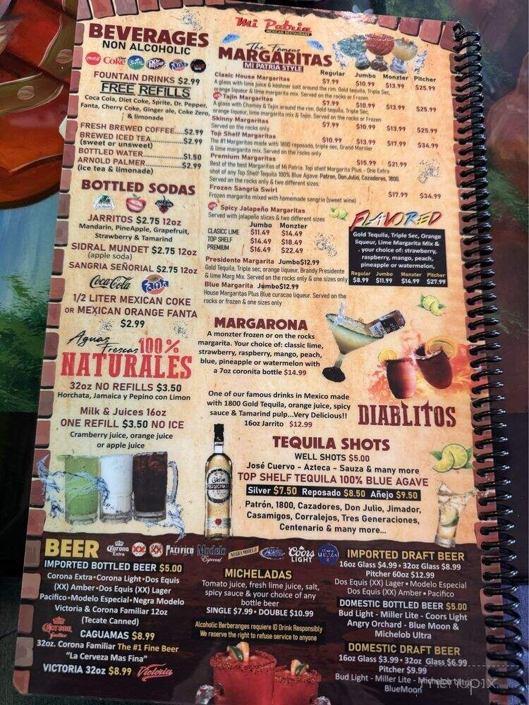 Mi patria Mexican Restaurant - Murfreesboro, TN menu_pic
