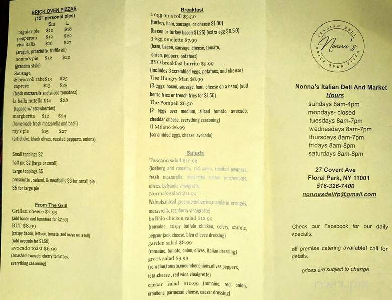 Nonna's Italian Deli and Market - Floral Park, NY menu_pic