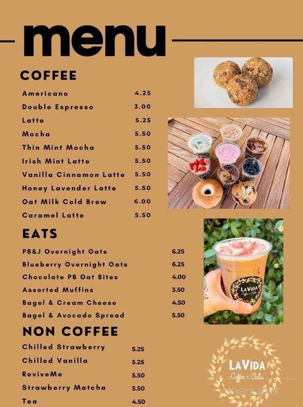 La Vida Coffee + Oats - Chandler, AZ menu_pic
