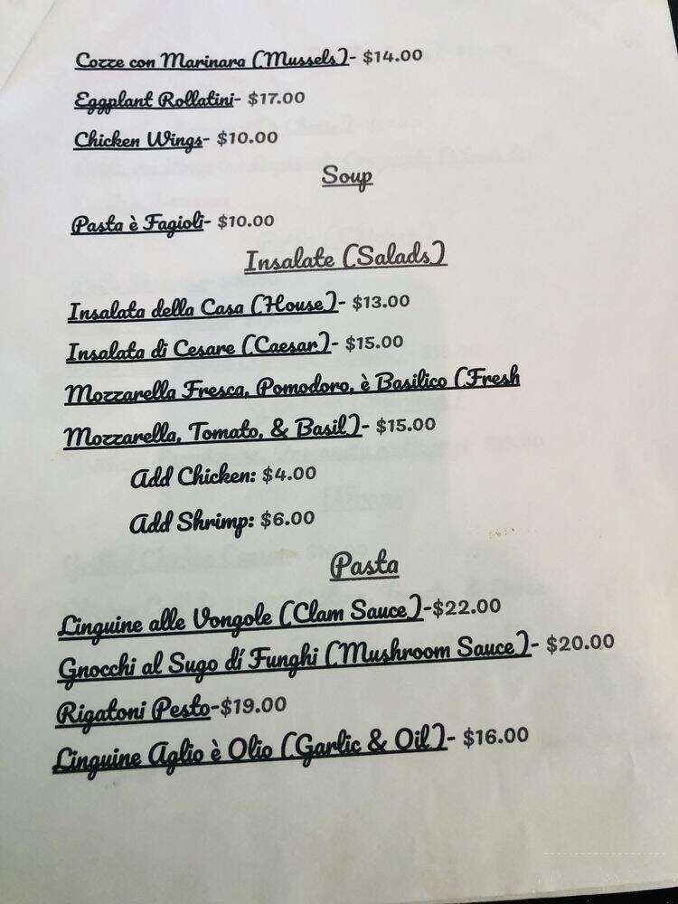Bedda Mia Ristorante & Pizzette - Pompano Beach, FL menu_pic