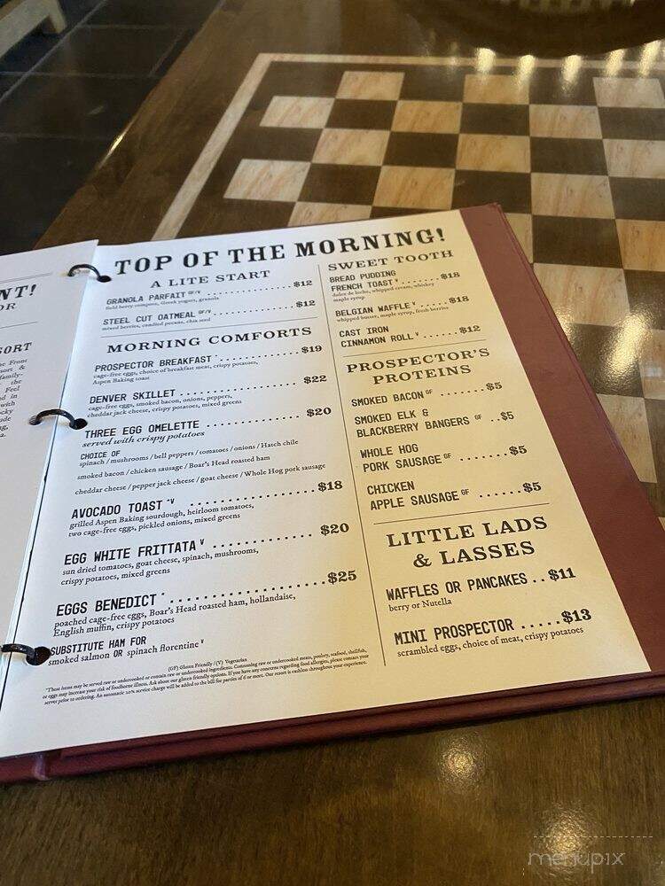 The Fortunate Prospector - Aurora, CO menu_pic