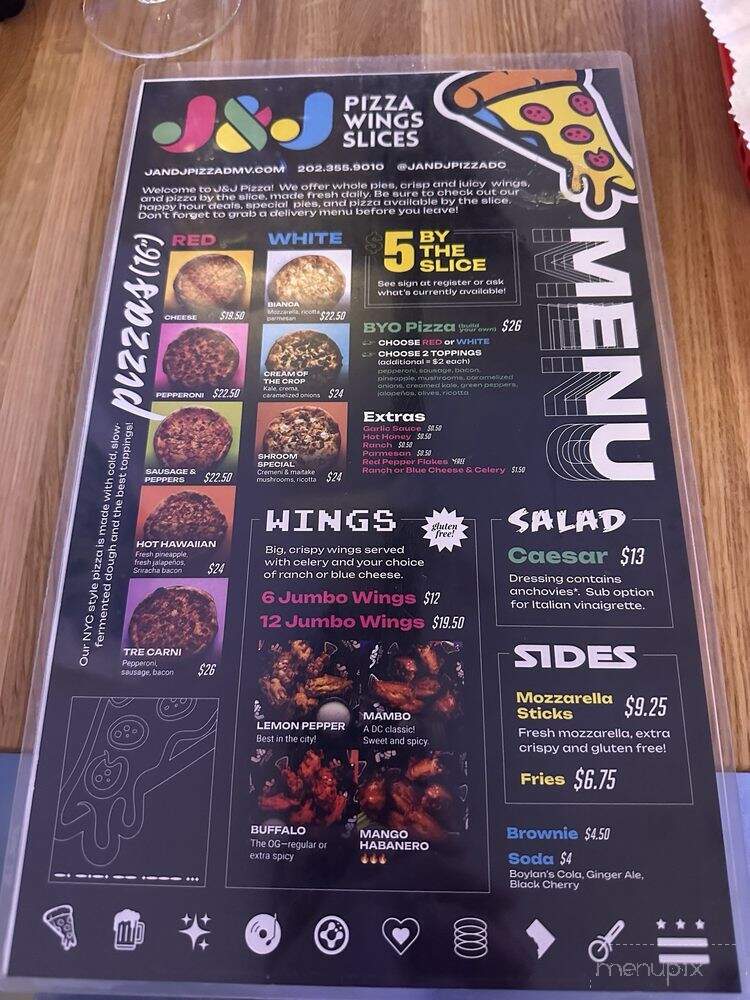 J&J Pizza - Washington, DC menu_pic