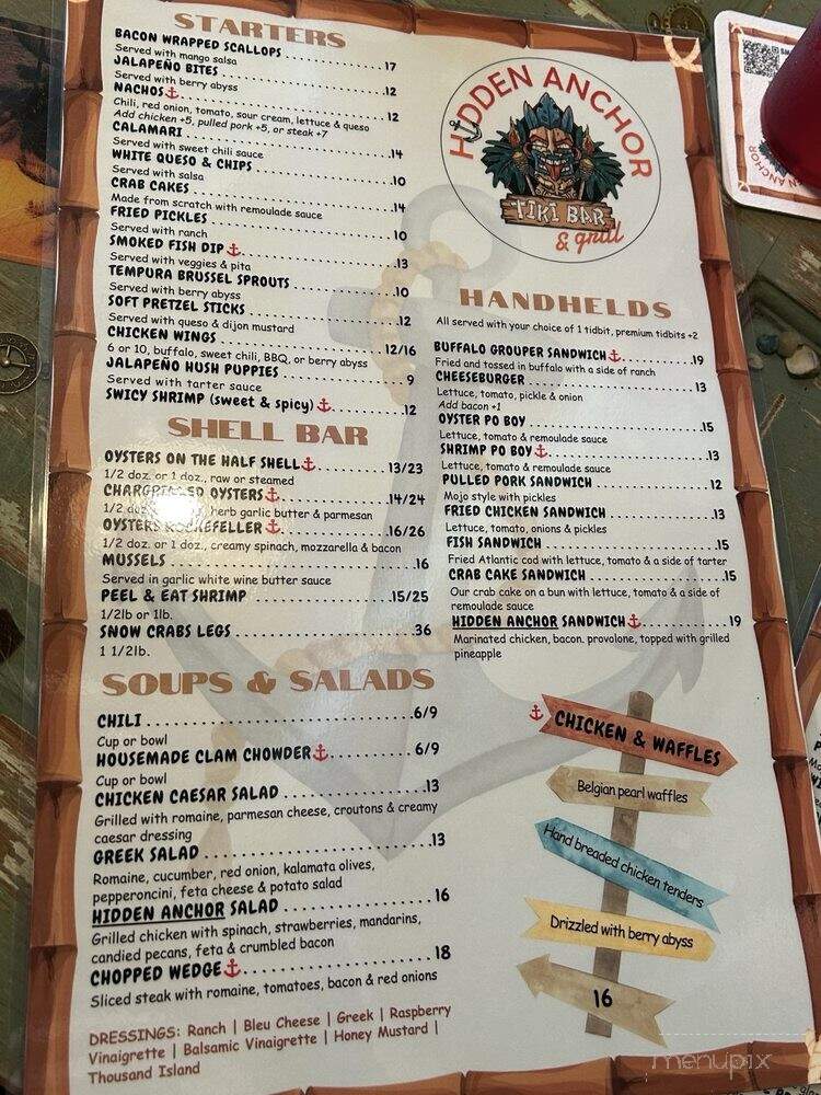 Hidden Anchor Tiki Bar & Grill - Tarpon Springs, FL menu_pic
