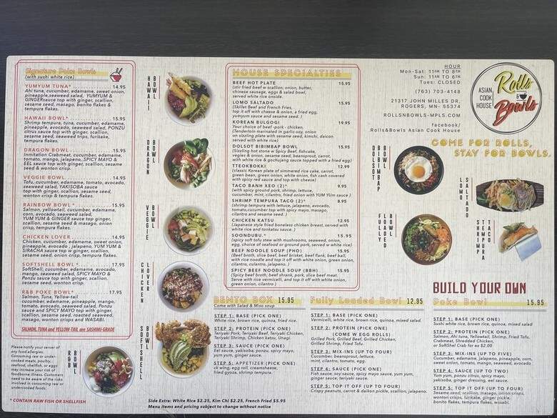 Rolls and Bowls Asian Cook House - Rogers, MN
