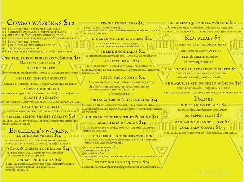 Gallo De Oro - Buena Park, CA menu_pic