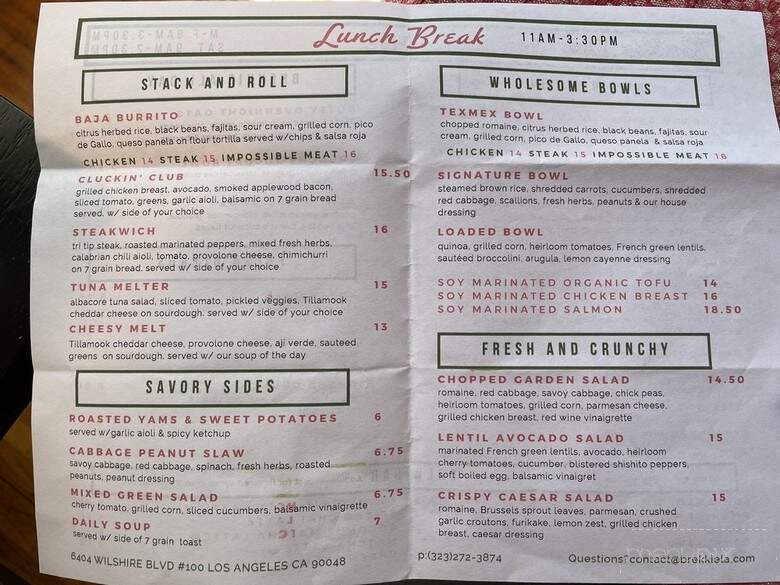 Brekkie Spot - Los Angeles, CA menu_pic