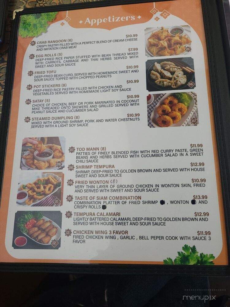 Taste of Siam - Tehachapi, CA menu_pic