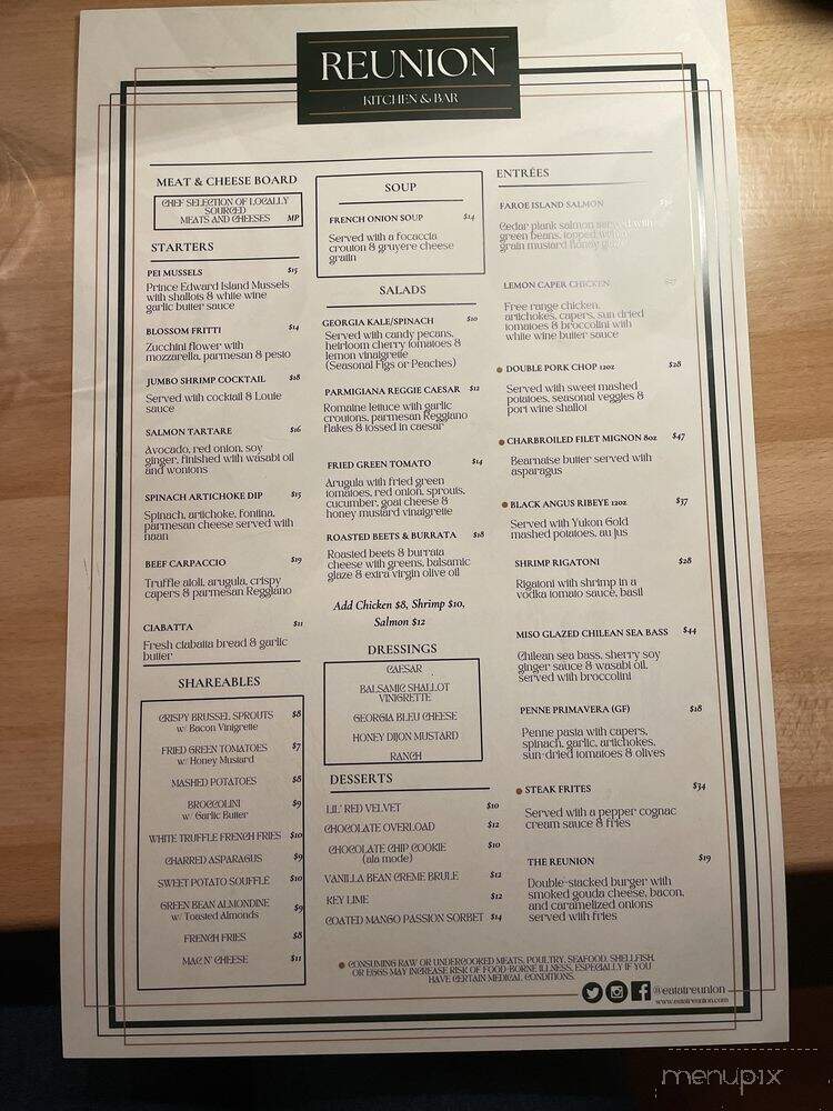 Reunion - Marietta, GA menu_pic