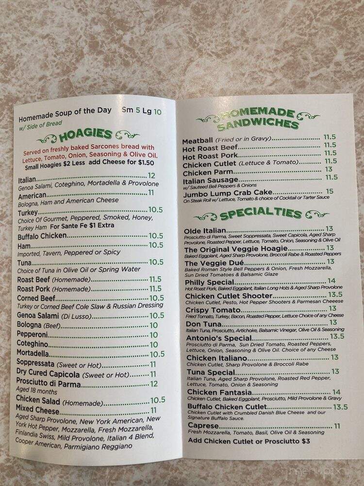 Antonio's Deli - Philadelphia, PA menu_pic