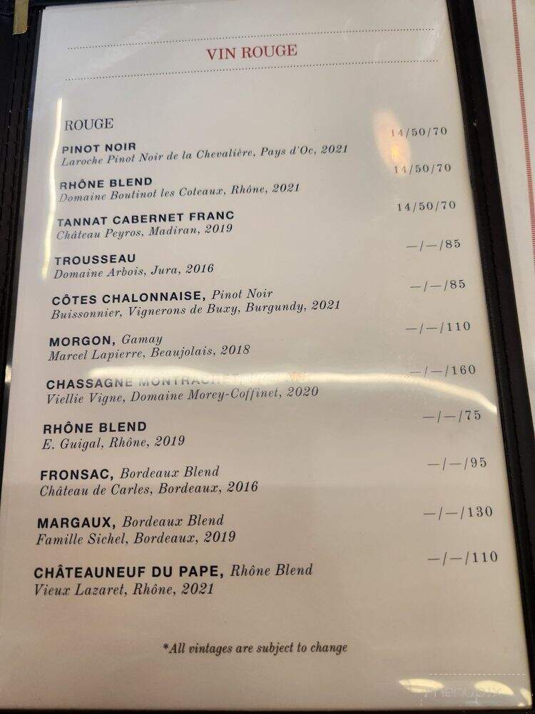 Au Petit Comptoir - Vancouver, BC menu_pic