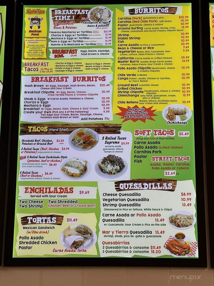 Master Taco - Sun City, AZ menu_pic
