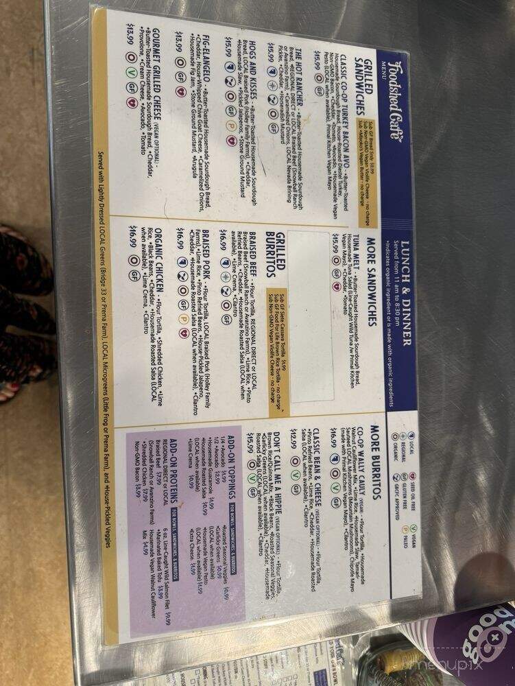 Foodshed Cafe - Reno, NV menu_pic