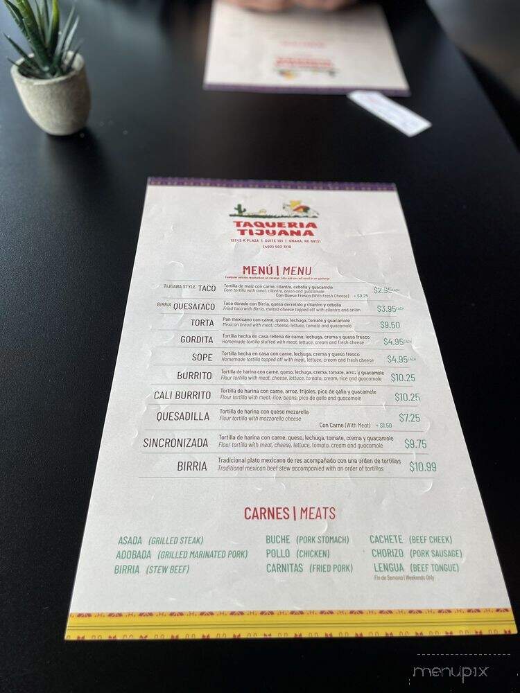 Taqueria Tijuana - Omaha, NE menu_pic