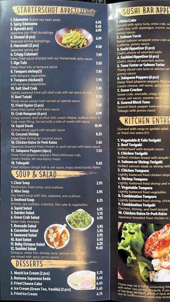 Fuji Sushi Hibachi - Covington, LA menu_pic