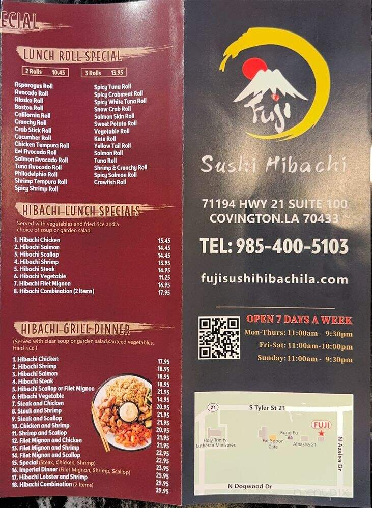 Fuji Sushi Hibachi - Covington, LA menu_pic