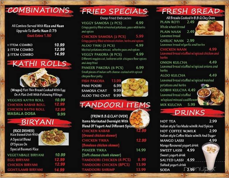 Curry Land Indian Food - Anaheim, CA menu_pic
