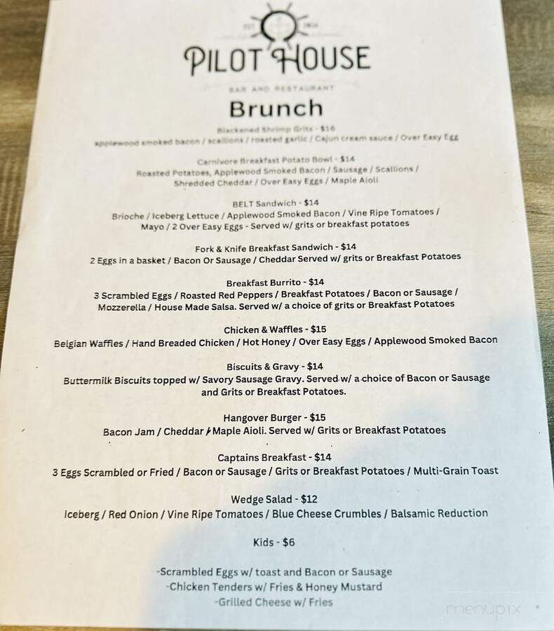 Pilot House Bar and Restaurant - Tarpon Springs, FL menu_pic