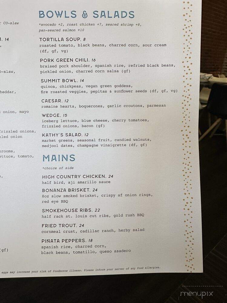 High Country - Boulder, CO menu_pic