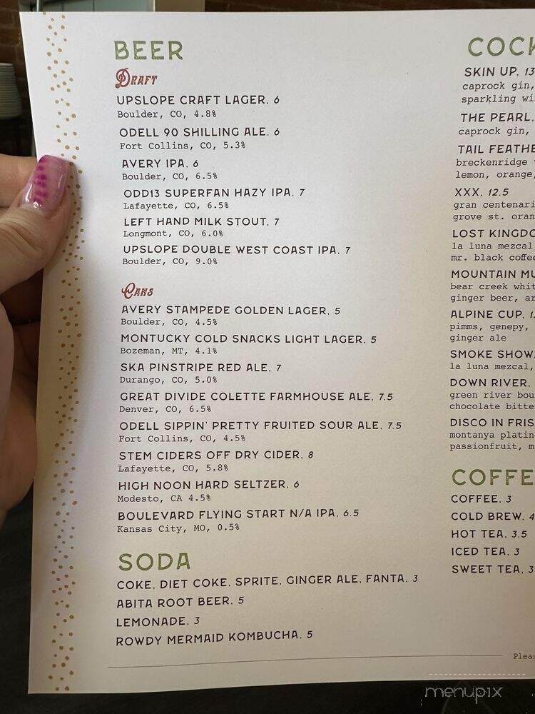High Country - Boulder, CO menu_pic