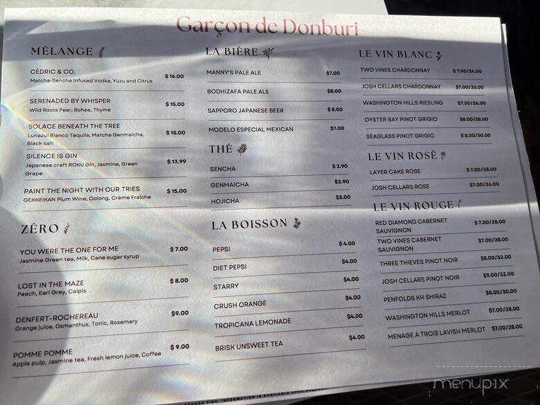 Garcon De Donburi - Olympia, WA menu_pic