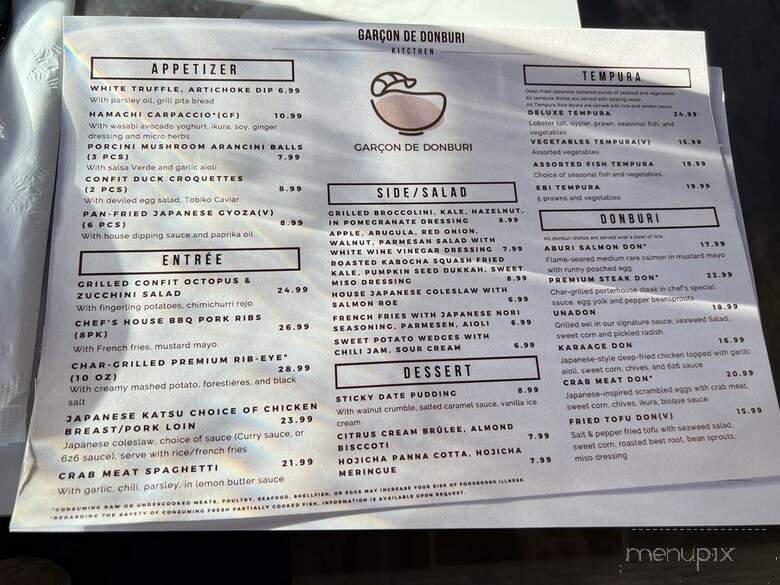 Garcon De Donburi - Olympia, WA menu_pic