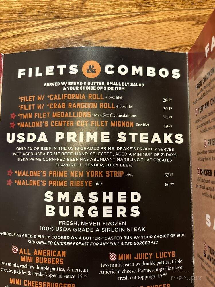 Drake's - Pikeville, KY menu_pic