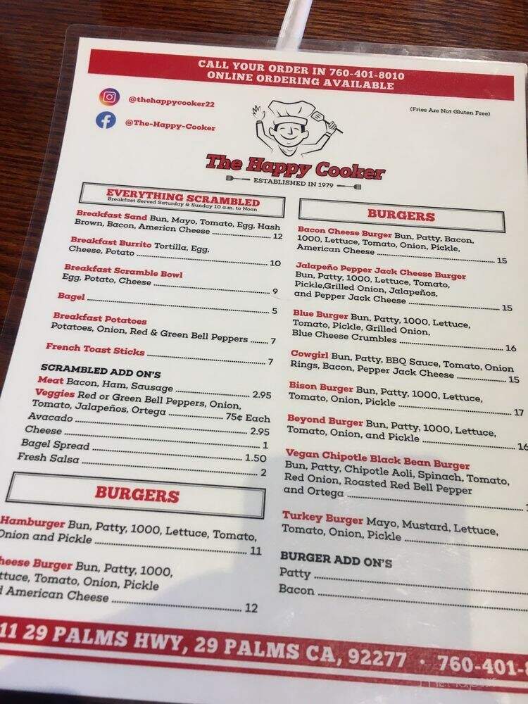 The Happy Cooker - Twentynine Palms, CA menu_pic