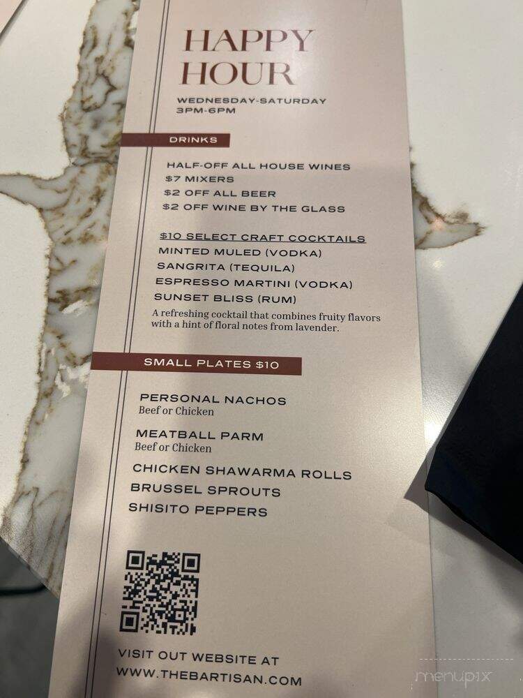 Bartisan - Plymouth, MI menu_pic