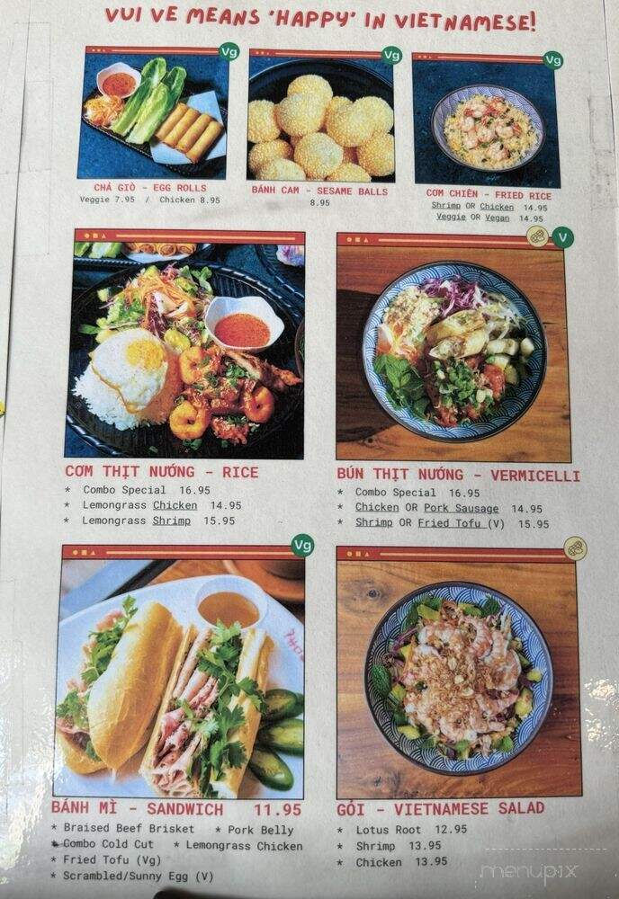Vui Ve - San Fernando Valley, CA menu_pic