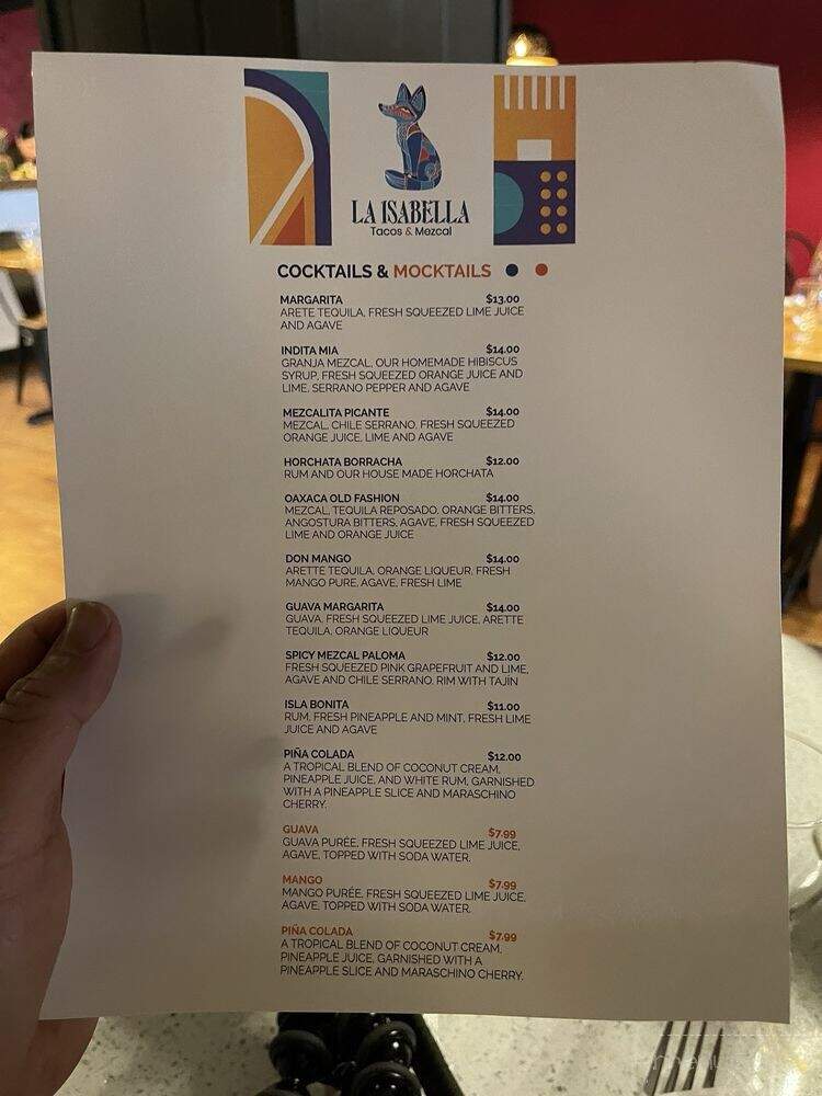 La Isabella - Tacoma, WA menu_pic
