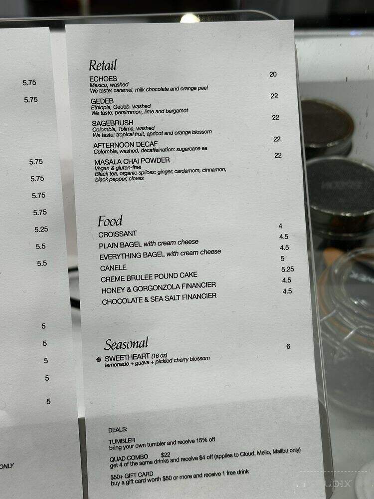 6xs Coffee Dtla - Los Angeles, CA menu_pic