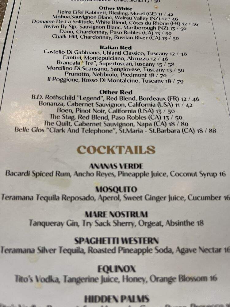 Taverna Toscana - Bradenton, FL menu_pic