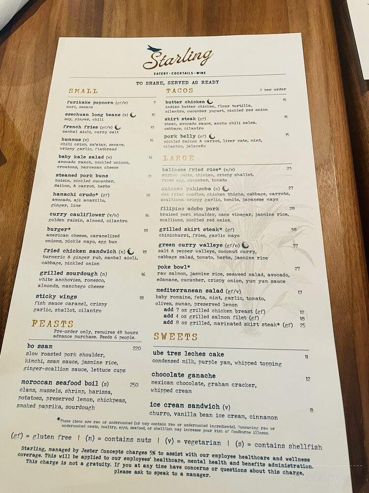 Starling - Edina, MN menu_pic