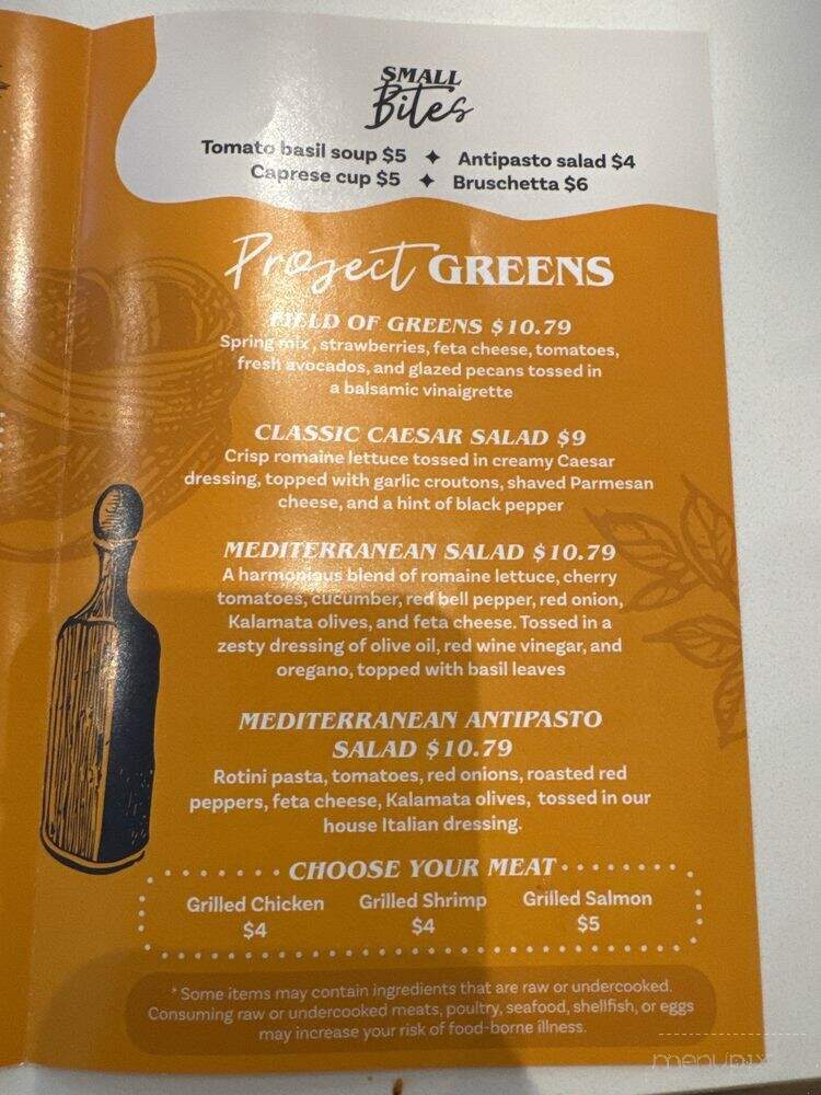 Pasta Project - Simpsonville, SC menu_pic