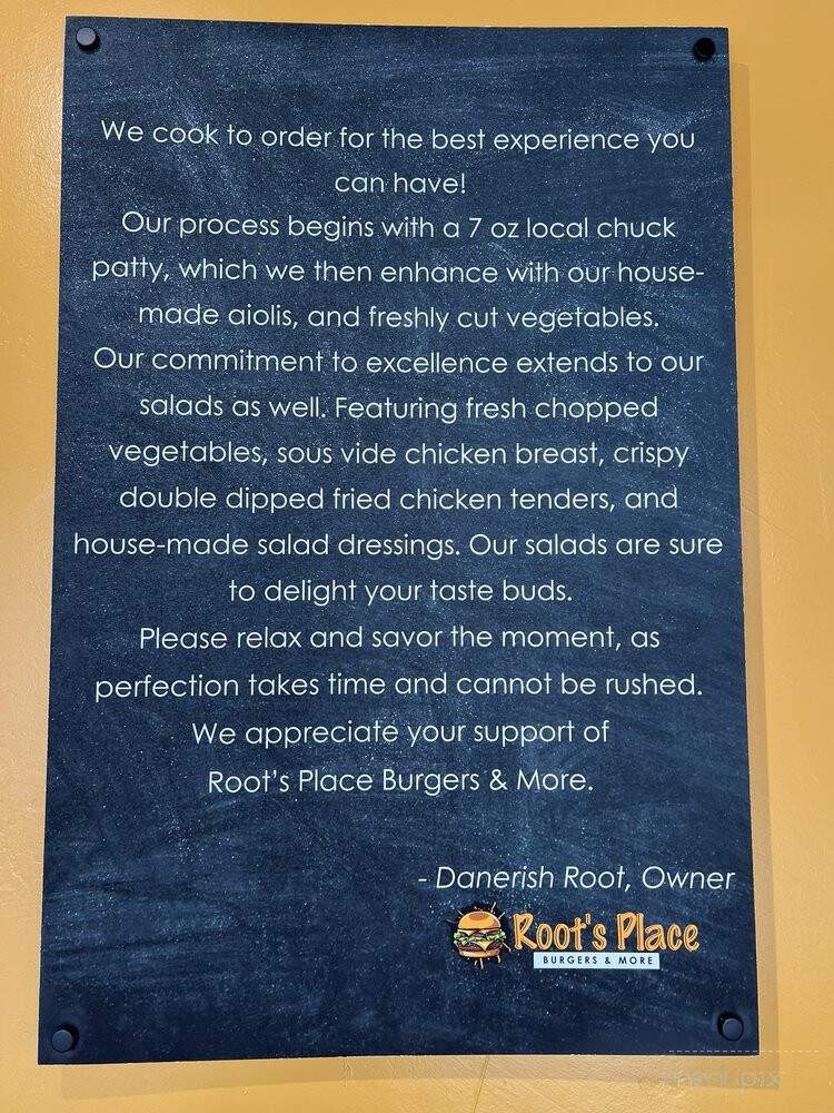 Root's Place Burgers & More - American Fork, UT menu_pic