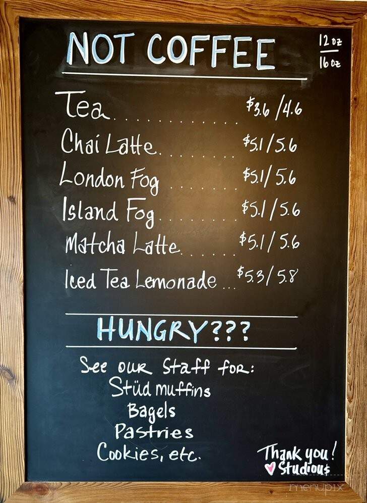 Studious Coffee - Blue Island, IL menu_pic
