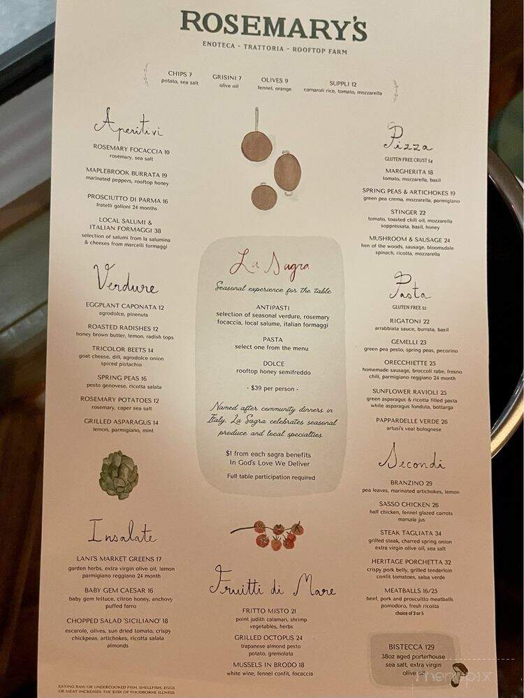 Rosemary's - New York, NY menu_pic