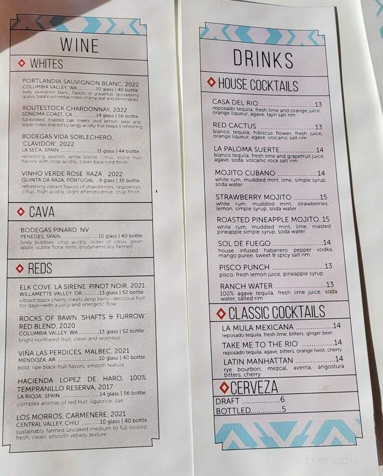 Rio Sol Latin Kitchen - Sunriver, OR menu_pic