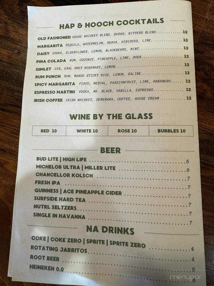 Hap and Hooch - Jupiter, FL menu_pic