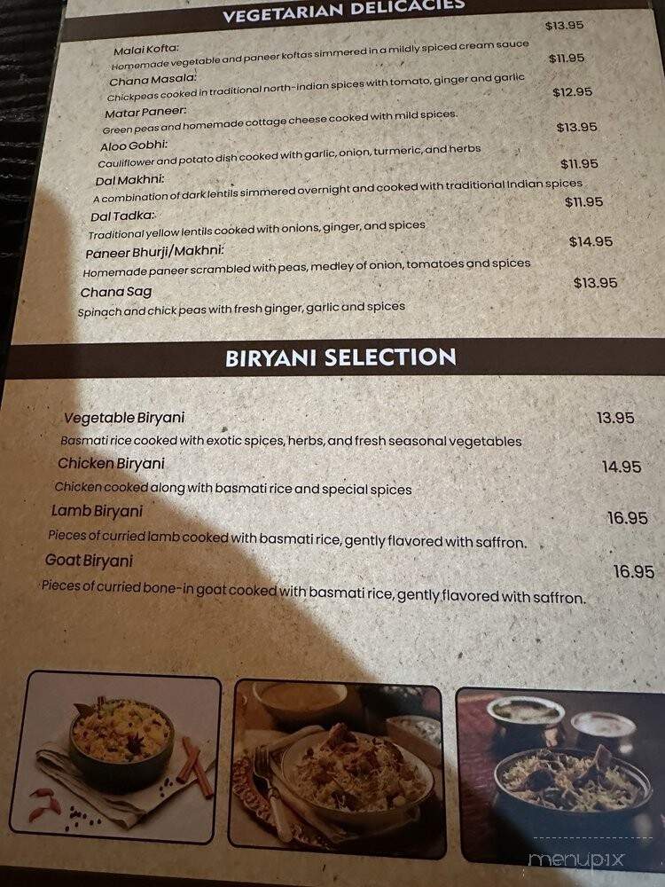 Taj Indian Bistro - Knoxville, TN menu_pic