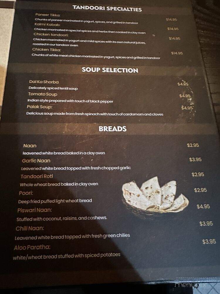Taj Indian Bistro - Knoxville, TN menu_pic