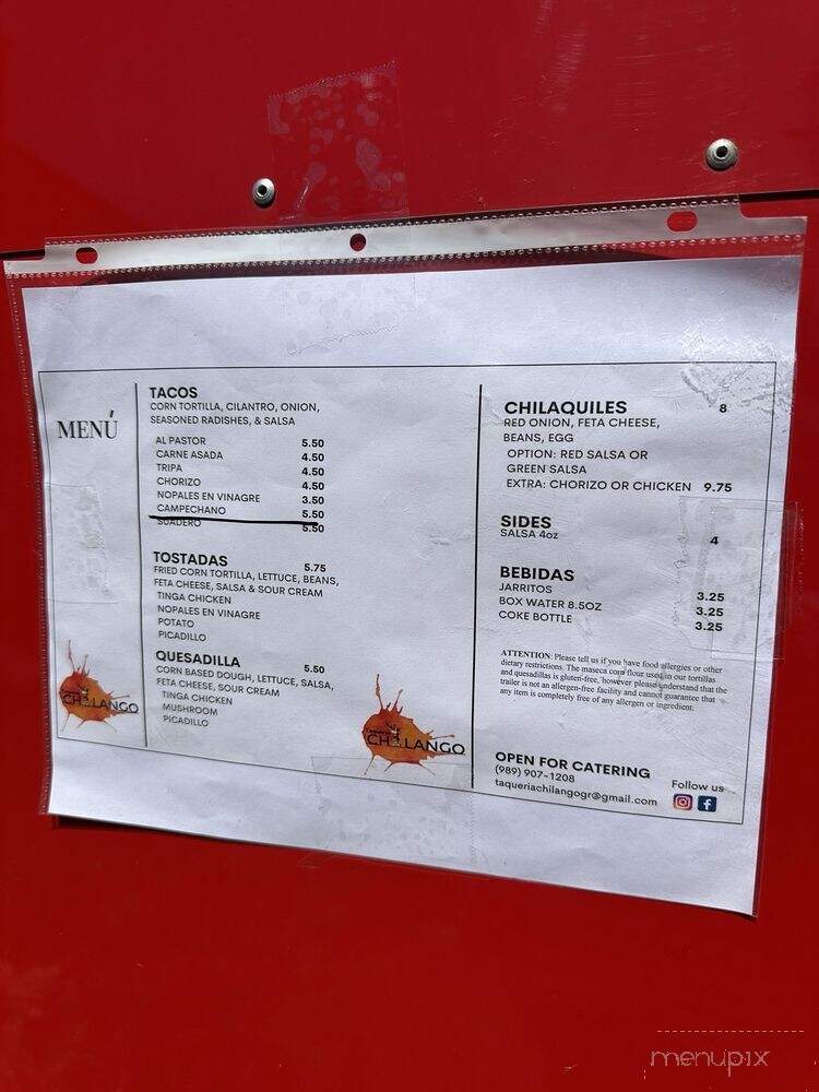 Taqueria Chilango - Grand Rapids, MI menu_pic